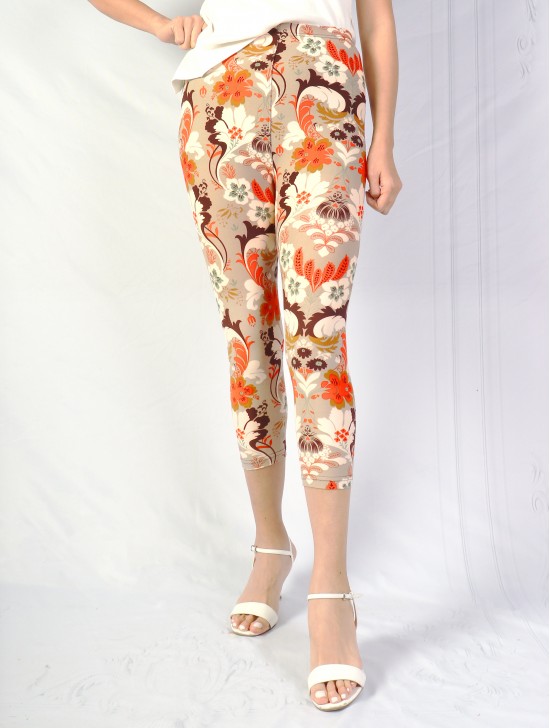 Paisley Print Stretch Capri (One Size)